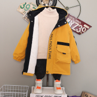 BaLuoShang男大童秋冬装外套2019儿童装风衣加厚加绒棉衣12小学生男孩潮15岁风衣