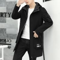 BaLuoShang汉动男士加绒风衣外套男潮流帅气学生中长款夹克修身青少年风衣风衣