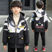 BaLuoShang儿童装秋冬棉服外套2020新款中大童迷彩连帽加棉风衣男童帅气棉衣风衣