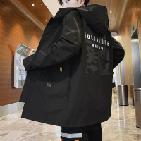 BaLuoShang男士风衣中长款韩版潮流春秋季2020新款夹克棒球衣服秋装工装外套风衣