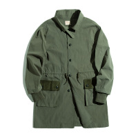BaLuoShang马登工装 美式复古二战保暖M59长款风衣战壕大衣军绿色马术外套男风衣