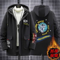 BaLuoShang加肥加大码棉衣男士冬季外套中长款潮胖子青少年羽绒棉服派克风衣风衣