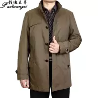BaLuoShang男士中长款加棉风衣中年休闲爸爸冬装外套中老年男秋冬季新款风衣风衣