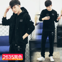 BaLuoShang棉衣男士棉服冬季衣服加绒加厚款金丝绒外套男装棉袄冬装三件套装棉衣