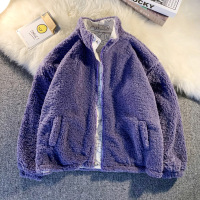 BaLuoShang棉衣男冬季宽松潮流加绒加厚小清新棉服港风休闲两面穿羔毛外套棉衣