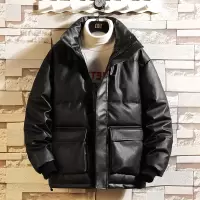 BaLuoShangpu皮衣棉袄外套男潮流韩版胖子宽松加肥加大码工装大口袋机车棉服棉衣