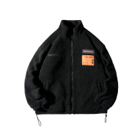 BaLuoShangGBOY秋冬羔绒外套男百搭休闲上衣纯色羔毛棉衣棉服男棉衣