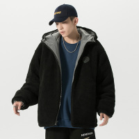 BaLuoShang羔绒外套男士2020年秋冬季棉服两面穿潮牌日系羔毛摇粒绒棉衣棉衣