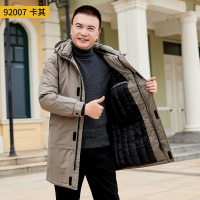 BaLuoShang中年棉衣男士中长款冬装加厚棉袄中老年棉服爸爸装保暖外套秋冬款棉衣