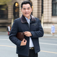BaLuoShang中年男士棉衣加绒加厚爸爸装冬装棉袄外套中老年男装冬季羽绒棉服棉衣