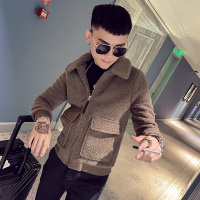 BaLuoShang2020冬季外套男士棉服潮牌网红羔毛绒棉袄加棉加厚精神小伙棉衣棉衣