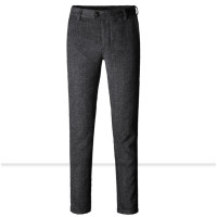 BaLuoShang秋冬经典复古英伦男装纹理人字纹粗纺毛呢修身小脚西裤时尚大码毛呢大衣