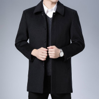 BaLuoShang秋冬季男士双面绒大衣短款毛呢加厚外套妮子土毛西装中款风衣毛呢大衣