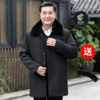 BaLuoShang中老年男风衣中长款棉衣秋冬季外套男士毛呢大衣棉袄加绒加厚外套毛呢大衣