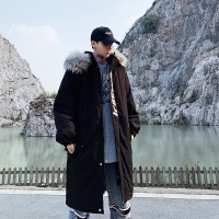 BaLuoShang棉服男中长款过膝潮牌2020新款派克棉衣加厚冬季宽松大衣棉衣