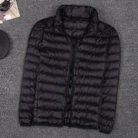 BaLuoShang秋冬季新款轻薄羽绒服男短款连帽立领大码中青年白鸭绒加厚外套潮棉衣