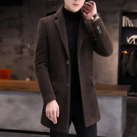 BaLuoShang毛呢风衣男中长款秋冬季韩版帅气妮子大衣潮流2020新款呢子褂外套毛呢大衣