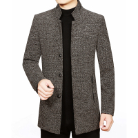 BaLuoShang呢子大衣短款男士帅气妮子爸爸秋冬款潮流土毛呢外套中年韩版昵子毛呢大衣