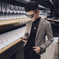 BaLuoShangLES帅T男装社会风新款呢子小码西服155秋冬毛呢短款修身夹克外套毛呢大衣