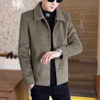 BaLuoShang秋冬季毛呢大衣男短款韩版潮流夹克男装翻领修身痞帅呢子风衣外套毛呢大衣