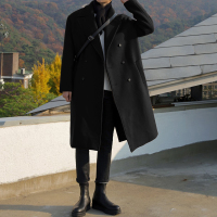 BaLuoShang秋冬季英伦风毛呢大衣男韩版宽松风衣中长款男士过膝呢子外套潮流毛呢大衣