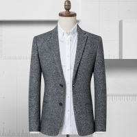 BaLuoShang毛呢西装外套男士商务休闲西服新款修身时尚韩版潮流青年小西装毛呢大衣