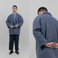 BaLuoShang雾撞山野 冬季毛呢大衣男长款夹棉加厚保暖过膝呢子外套大码宽松毛呢大衣