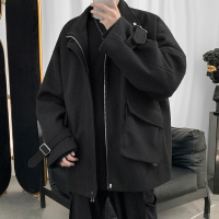 BaLuoShang加厚毛呢大衣男士秋冬季宽松2020年新款韩版潮流气质短款呢子外套毛呢大衣