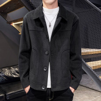 BaLuoShang短款呢子夹克男士休闲外套2020秋冬季韩版潮流小风衣痞帅毛呢大衣毛呢大衣