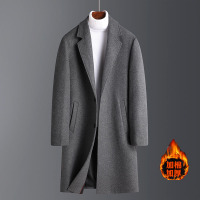 BaLuoShang男士冬季呢子大衣加棉加厚修身中长款毛呢风衣青年毛呢西装外套毛呢大衣
