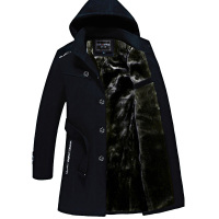 BaLuoShang男士毛呢大衣中长款加绒加厚冬季风衣冬天外套呢子褂子衣服男妮子毛呢大衣