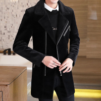 BaLuoShang男士冬季外套中长款加厚毛呢夹克潮毛呢子褂男装秋冬上衣搭配男装毛呢大衣