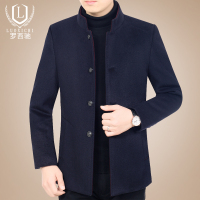 BaLuoShang2020秋冬季新款中年男士毛呢子外套加厚夹克男式爸爸男装休闲上衣毛呢大衣