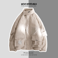 BaLuoShang加厚棉衣男士冬季新款宽松休闲潮流棉服工装保暖学生帅气纯色棉袄棉衣