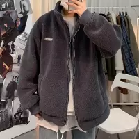 BaLuoShang男装羔绒棉衣外套男2020冬季新款潮流立领棉袄休闲宽松棉服棉衣
