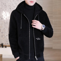 BaLuoShang毛呢大衣男短款貂绒呢子外套秋冬季加厚男士休闲夹克英伦风上衣服毛呢大衣