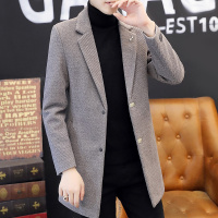 BaLuoShang2020秋冬季装新款毛呢大衣男士外套小西装中长款修身呢子风衣潮流毛呢大衣