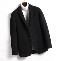 BaLuoShang毛呢大衣男短款港风呢子毛西装外套秋冬季青年韩版英伦风加厚毛呢大衣