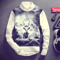 BaLuoShang秋冬季加厚加绒卫衣男士潮流长袖t恤青年装韩版上衣服圆领打底衫卫衣