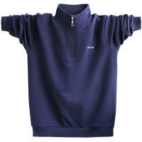 BaLuoShang冬季加绒加厚保暖卫衣男立领 加肥大码男士宽松套头长袖t恤潮卫衣