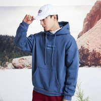 BaLuoShang拓路者连帽卫衣男秋冬季加绒加厚男士外套潮流刺绣宽松上衣服卫衣