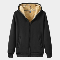 BaLuoShang运动套装男冬季加绒加厚连帽卫衣羔绒休闲保暖外套棉裤子两件套卫衣