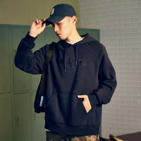 BaLuoShang拓路者加绒卫衣男连帽衫2020秋冬季套头上衣潮流刺绣加厚外套卫衣