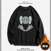 BaLuoShang芝麻街卫衣男秋冬款加绒潮牌上衣男士外套情侣装无帽加厚圆领男装卫衣