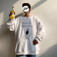 BaLuoShang胖胖哥圆领卫衣冬季男潮流情侣外套宽松百搭港风休闲大码加绒上衣卫衣