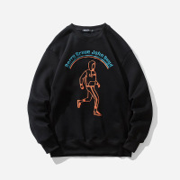 BaLuoShang格图力机能风高街无帽卫衣男生宽松休闲加绒打底衫趣味印花上衣服卫衣