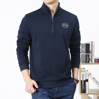 BaLuoShang秋冬季立领加绒卫衣男宽松休闲半拉链上衣男士春装长袖立领t恤男卫衣