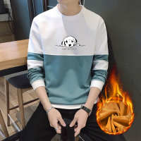 BaLuoShang男生卫衣潮流加绒加厚秋冬季新款不带帽长袖t恤无帽保暖上衣服装卫衣