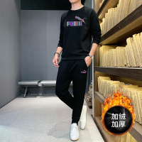 BaLuoShang男士休闲套装三件套男运动服装卫衣秋冬搭配帅气冬季加绒加厚男装卫衣