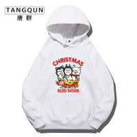 BaLuoShang情侣卫衣秋冬款圣诞节定制男女加绒加厚连帽上衣大红色带帽外套衫卫衣